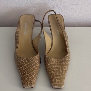 Tan Slingback Heels Sergio Rossi